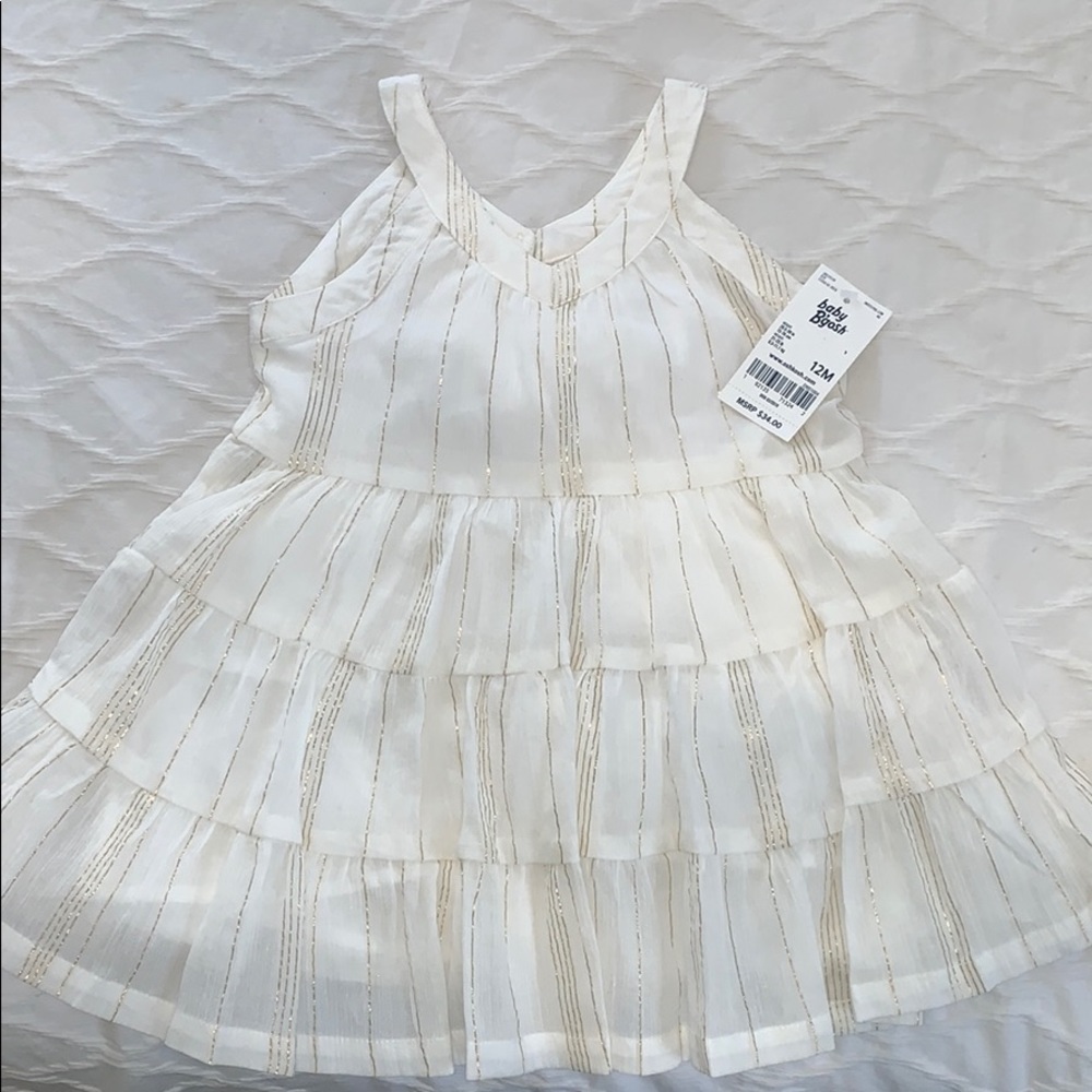 Baby B’Gosh cream & gold dress